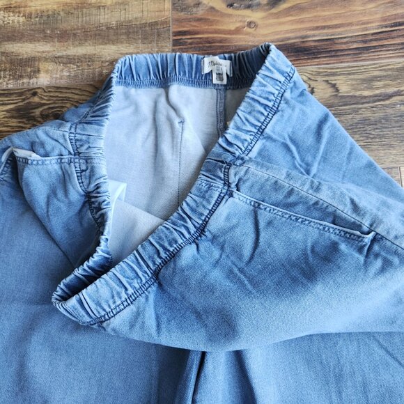 NWT Madewell Sweatpant Jogger Jeans Slouchy Relaxed Elastic Waist Blue - Picture 6 of 9